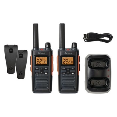 COBRA Walkie Talkies Two Way Radios 2-Pack IP54 RX680 Black and Orange