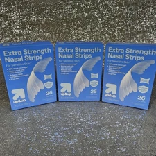 3x LOT Pack Up & Up Extra Strength Nasal Clear Strips For Sensitive Skin 78 Cnt