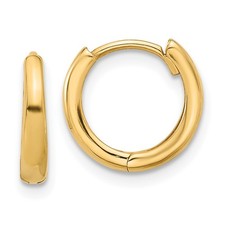 14K Yellow Gold Polished Fancy Hinged Hoop Earrings 1.77gm L 11.5mm, W 12.4mm