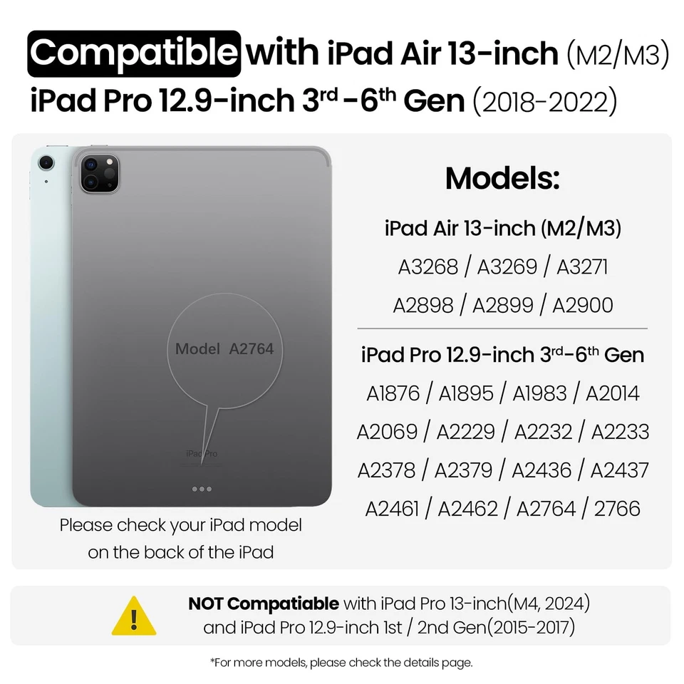 Funda con teclado Carry Go para iPad Air 13 pulgadas (M3/M2) con asa, iPad Pro 12... Foto 2 de 4