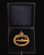 Imperial German U-Boat Badge In Case, Openwork Cutout Pattern (Unmarked)