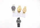 F x4 Vintage Gents Quartz Wristwatches Not Tested Inc Rotary, Seiko Etc