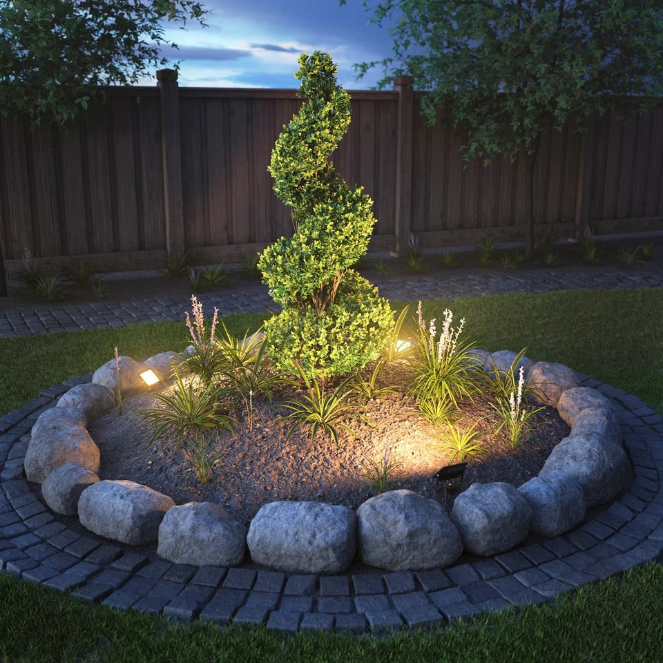 LED Gartenstrahler FLIN mit Erdspieß & Stecker für außen Scheinwerfer schwarz - Bild 4 von 4