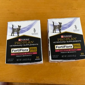 2 X Purina FortiFlora Probiotic Supplements for Cats 60 Sachets Total Exp 27 NEW