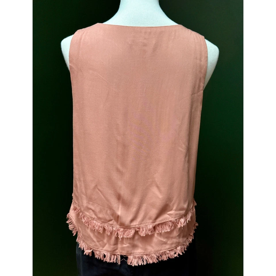 Блузка женская Blues & Greys без рукавов с v-образным вырезом бахрома подол M - Изображение 2 из 4