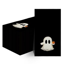Horaldaily 100Pcs Halloween Paper Napkins, Pumpkin 4.3 X 7.9 inches, Black
