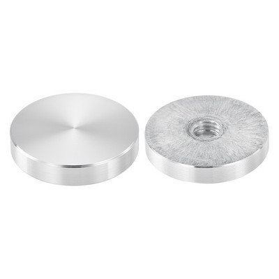M10 Thread 40mm Diameter Round Shape Aluminum Disc Hardware 2pcs, Silver
