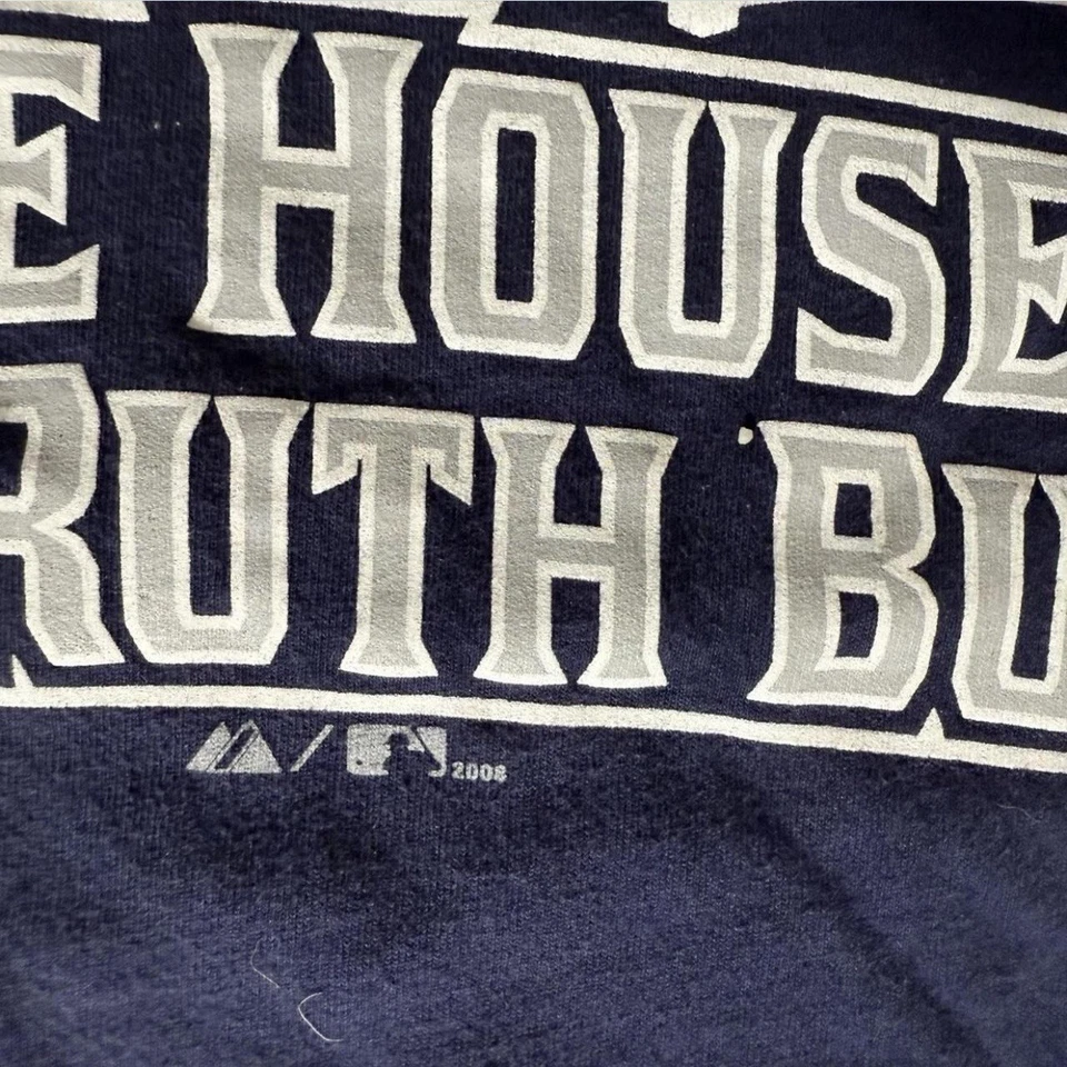 Футболка Главной лиги бейсбола Y2K 2008 New York Yankees The House That Babe Ruth большого размера - Изображение 2 из 4