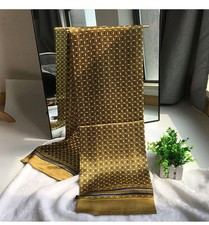 Men's 100  Mulberry Silk Scarf Cravat Double Layer Long Neckerchief Circle