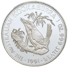 1991 Australia Silver Kookaburra Proof #24554