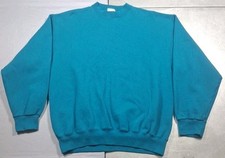 Vintage 90's Tultex Blank Superwieght XL Aqua Berrie Blue Crewneck Sweatshirt