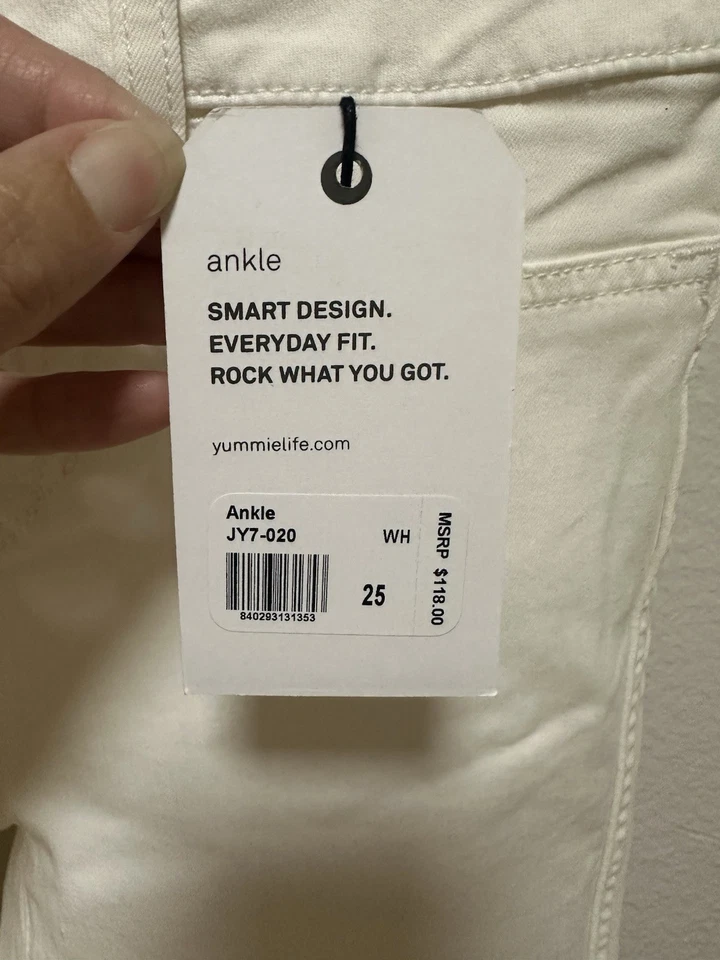 Новый! Белые узкие джинсы Yummie от Heather Thomson на лодыжках, размер 25 - Изображение 2 из 4