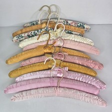 Satin Mixed Pastel Colors Padded Clothing Hangers 15" Lot Of 11