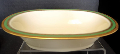 Vintage Black Knight Oval Vegetable - Celeste Green Pattern