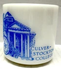 Culver-Stockton College, Vintage Milk, Glass Coffee Cup , F Heat Proof Brand￼