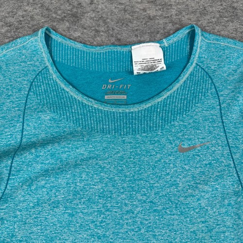 T-shirt maglietta Nike Dri Fit running manica lunga blu donna media M - Foto 2 di 12