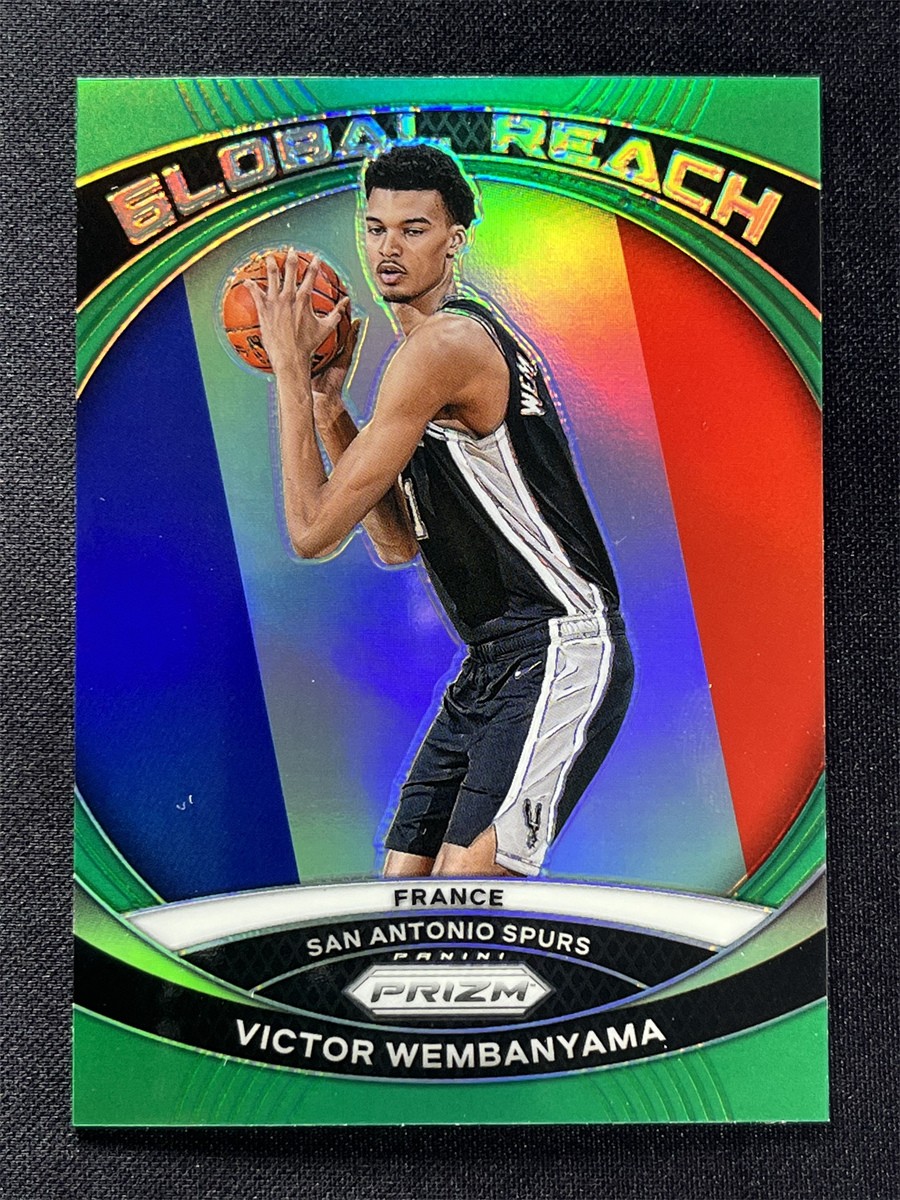 2023-24 Panini Prizm Victor Wembanyama #2 Global Reach Green Prizm Rookie RC