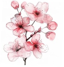 White Cherry Blossom Car Sticker Decal, Sakura Blossom Flower Branch Tree Car 2