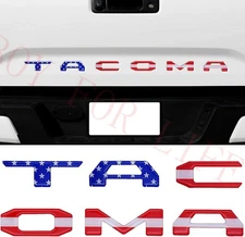 Tailgate Insert Letters for 2016-2023 Tacoma Emblem US Flag Style Acrylic Raised