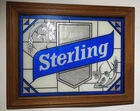 Vintage Sterling Beer Sign 19”x15” Wood Frame With Glass