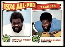 1975 Topps AP Tackles Rayfield Wright/Russ Washington #202 EX