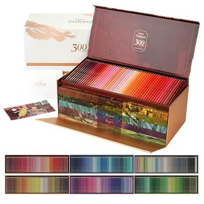 MARCO 300 Color Oil Based Colored Pencils Set Soft Core Wood Case Pro Sketch Art