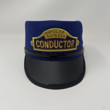 The Polar Express Hat Cap Fitted Boys Small Blue Conductor Costume Christmas