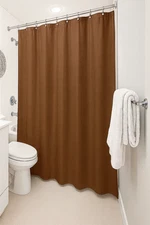Chocolate Magnetized Shower Curtain Liner Mildew Resistant  Rustproof Grommets