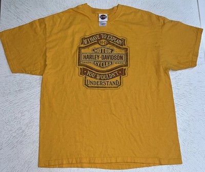 Harley Davidson T Shirt Men s XL Yellow If I Have To Explain Route 66 Desert
