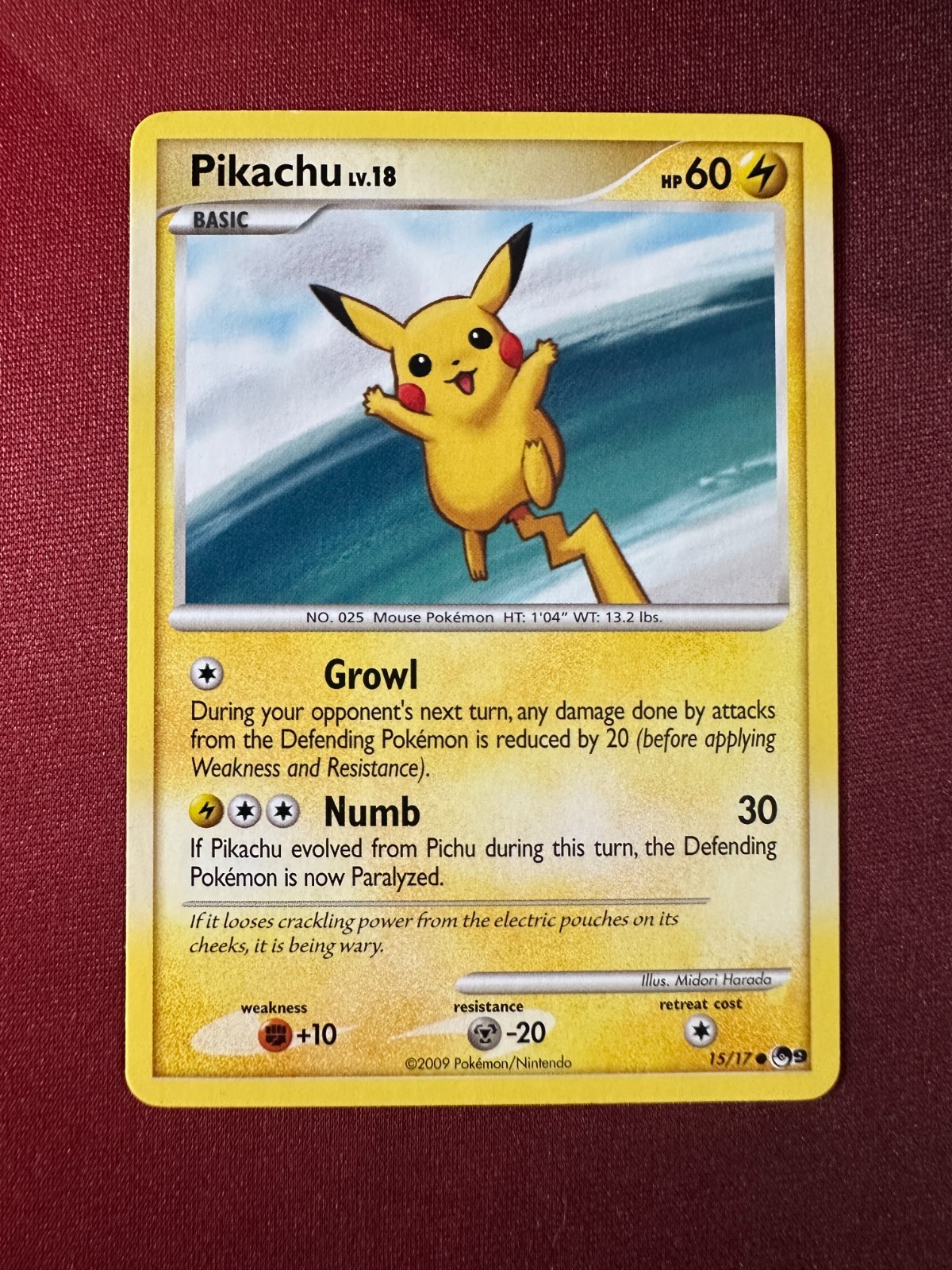 PIKACHU 15/17 POP Series 9 / Pokemon Organized Play PROMO TCG card NM NEAR MINT