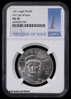 2021 $100 1 oz Platinum Eagle - Liberty PCGS MS70 FDOI