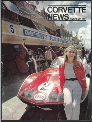 CORVETTE NEWS Marie-Claude Beaumont LeMans Jackie Stewart McLaren ++ 8-9 1971