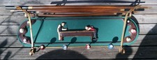 Billiard Pool Ball Vintage Wood & Metal Hanging Rack Wall Display 37 X 13 X 12