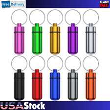 Box Keychain Medicine Pill Box Aluminum Container Holder Waterproof Case 10 PCS