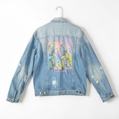 GUESS JLO Dillon Denim Jacket Adult Size Large Blue Jennifer Lopez It's My Party