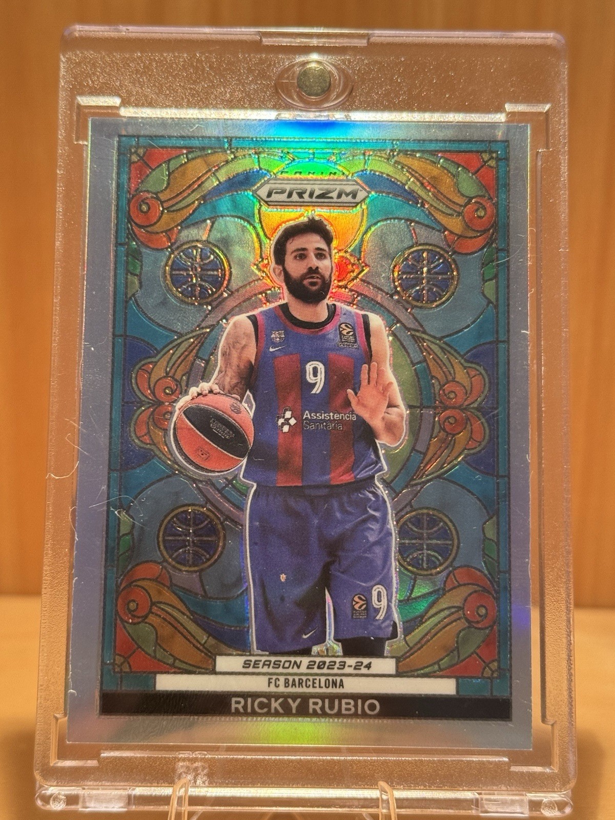2023-24 Panini Prizm Euroleague Ricky Rubio Stained Glass SSP Barca Rare