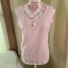 Vintage 90s Pink And White Stripe Tanktop Large