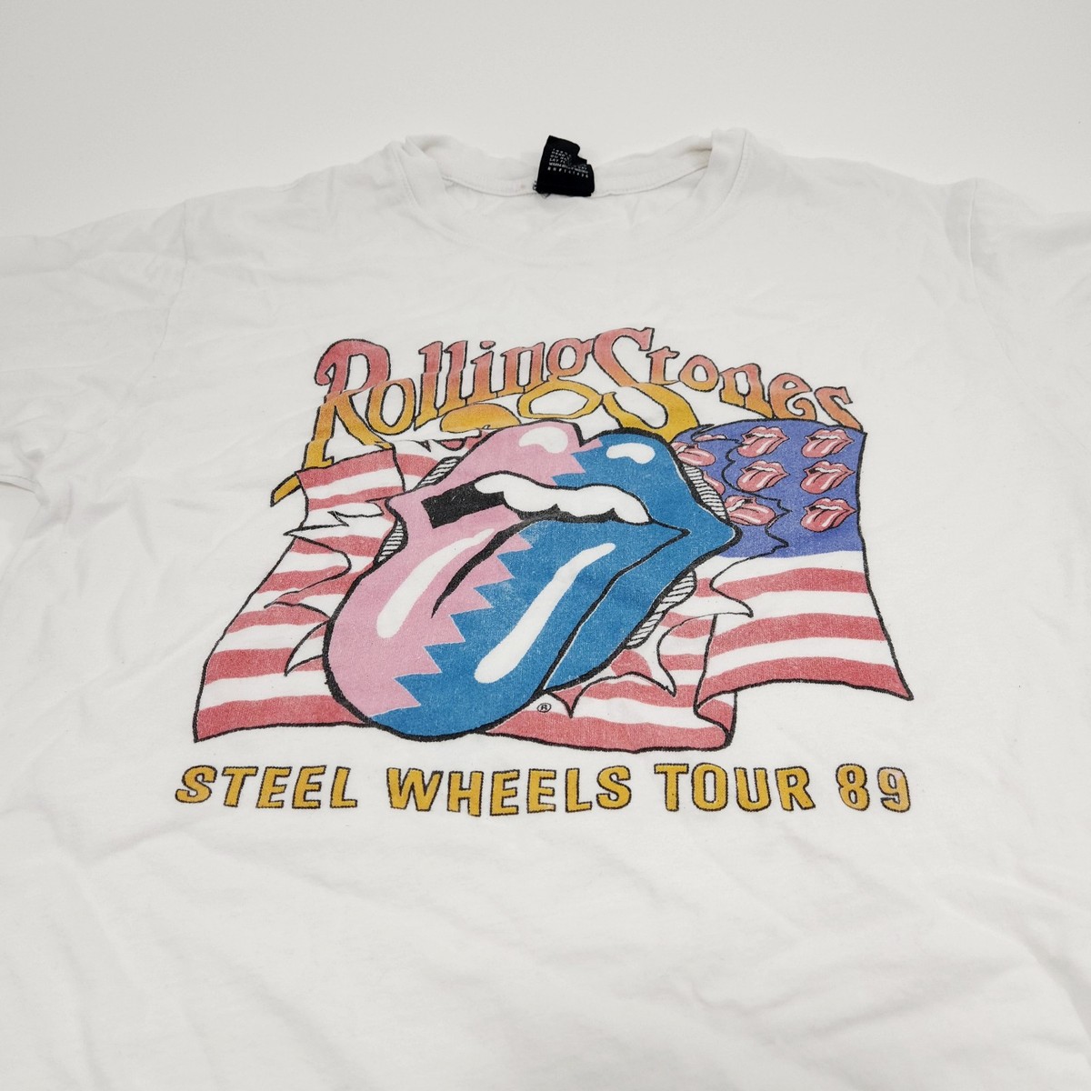 Rolling Stones 89 Steel Wheels Tour Small T-Shirt | eBay