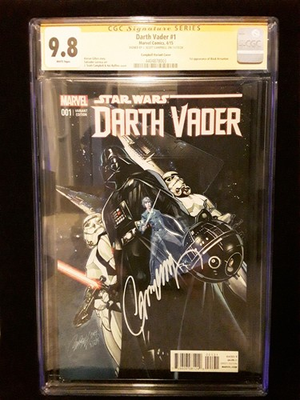 #ad CGC 9.8 SS Signed Darth Vader # 1 J Scott Campbell Variant 1st Krrsantan NM MT $299.95