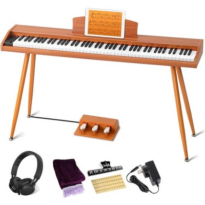 Digital Piano Keyboard 88 Key Semi-Weighted for Beginners,Full Size Electric ...
