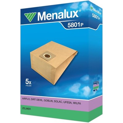 Menalux 5801 P Staubsaugerbeutel für Airflo, Dirt Devil, Goblin, Solac, Ufesa,..