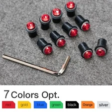 10pcs Red Windshield Screw Nut Bolts Fit For KAWASASI Windshield Mount Hardware
