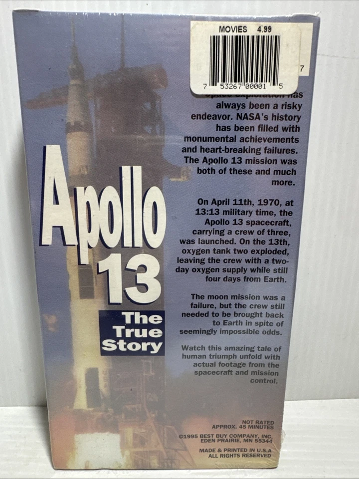 Apollo 13 The True Story VHS NEW - Sealed - Image 2 of 4