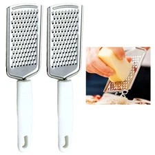 2 X Hand Held Fine Grater Stainless Steel Cheese Zest Cutting Slicing Knife 9.5"