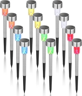 Solarleuchten - 6 Farben - Automatisches Ein/Aus - 12 Stück