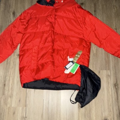 Tommy Hilfiger Red Puffer Jacket Men s Size L/G Insulated Zipper Logo Accent