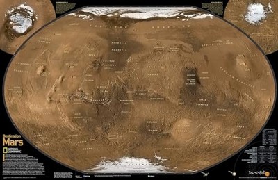 Mars, the Red Planet, 2-Sided, Laminated: Wall Maps Spa -  NEW National Geogra 2
