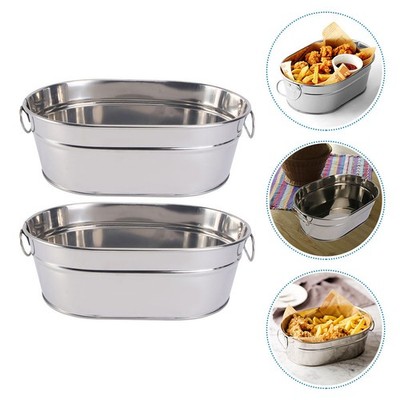 2pcs Meeresfrüchte Barrel Container Hotel Restaurant Ice Cube Eimer Snacks Eimer