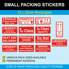 FRAGILE - Please Handle With Care - Small Packing - Sticky Labels / Stickers