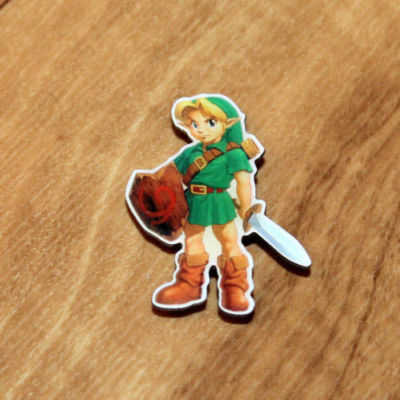 Old Vintage The Legend of Zelda Link Rare promo Pin Nintendo 